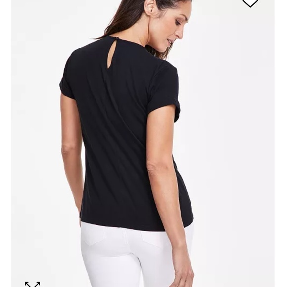 Macy's Women's Rhinestone-Trim Tee - Picture 3 of 5